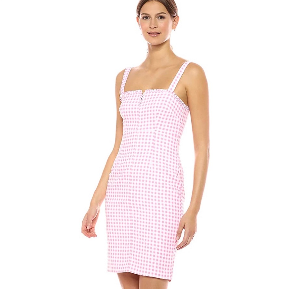 LIKELY Pink keeley gingham dress BNWT